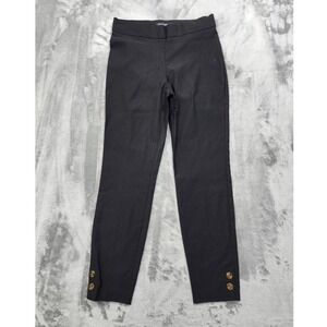 Counterparts Pants Womens S Black Ponte Ankle Skinny Pull On Stretch Button Hem
